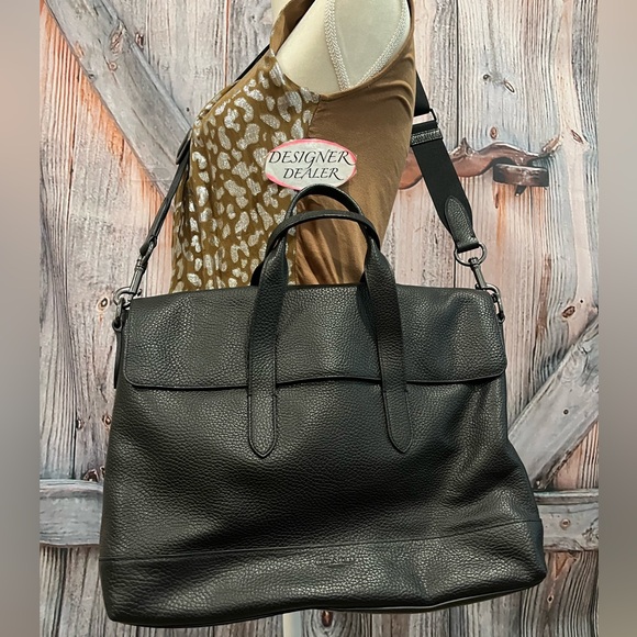 Authentic COACH Hamilton Black Leather Portfolio Briefcase 75757 Unisex EUC! - Picture 9 of 13